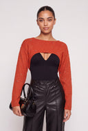 Studded Crop Bolero Sweater