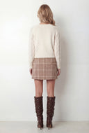 Pointelle Cable Knit Cardigan