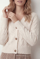 Pointelle Cable Knit Cardigan