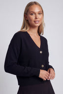 Saanvi Button Front Crop Cardigan