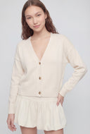 Saanvi Button Front Crop Cardigan