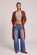 Hallie Leopard Print Long Cardigan