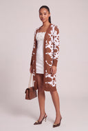 Cow Print Long Cardigan