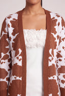 Cow Print Long Cardigan
