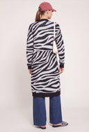 Zebra Print Long Cardigan
