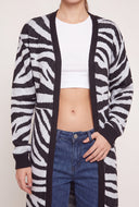 Zebra Print Long Cardigan