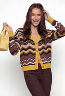 Elouise Chevron Pointelle Knit Cardigan