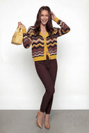 Elouise Chevron Pointelle Knit Cardigan