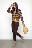 Elouise Chevron Pointelle Knit Cardigan