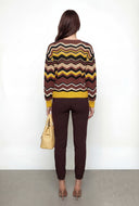 Elouise Chevron Pointelle Knit Cardigan