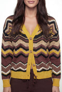Elouise Chevron Pointelle Knit Cardigan
