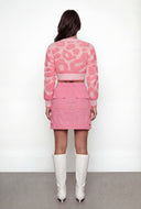 Lauren Boucle Swirl Print Crop Cardigan