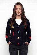 Harlow Embroidered Graphic Knit Cardigan