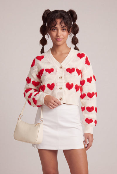 Eliana Heart Crop Cardigan