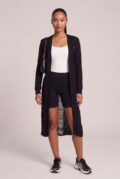 Distressed Open Front Duster