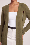 Distressed Open Front Duster