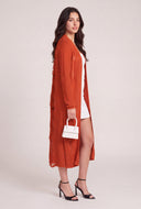 Distressed Open Front Duster