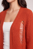 Distressed Open Front Duster