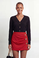 Lace-Up Back Brushed Knit Sweater