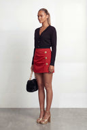 Lace-Up Back Brushed Knit Sweater