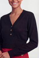 Lace-Up Back Brushed Knit Sweater