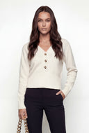 Lace-Up Back Brushed Knit Sweater
