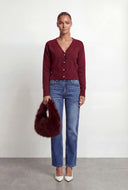 Lace-Up Back Brushed Knit Sweater