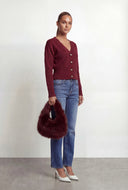 Lace-Up Back Brushed Knit Sweater