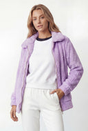 Zyla Ribbed Sherpa Zip Front Jacket