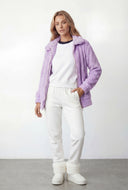 Zyla Ribbed Sherpa Zip Front Jacket