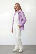 Zyla Ribbed Sherpa Zip Front Jacket