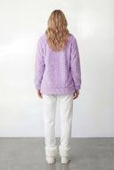 Zyla Ribbed Sherpa Zip Front Jacket