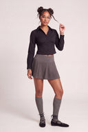 Corset Detail Long Sleeve Top