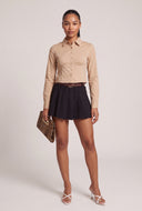 Corset Detail Long Sleeve Top
