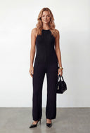 Sleeveless Rib Knit Wide-Leg Jumpsuit