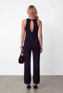 Sleeveless Rib Knit Wide-Leg Jumpsuit