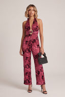 Clementine Floral Halter Jumpsuit