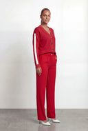 Ellis Varsity Stripe Sleeve Fleece Cardigan