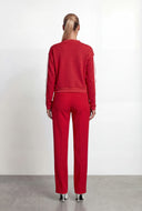 Ellis Varsity Stripe Sleeve Fleece Cardigan