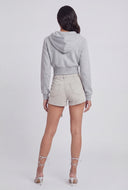Zip Fleece Crop Hoodie