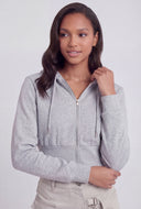 Zip Fleece Crop Hoodie