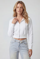Zip Fleece Crop Hoodie
