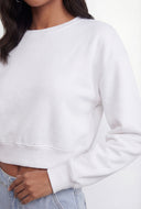 Leslie Fleece Lined Crop Pullover Sweatshirt