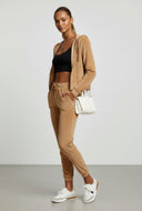 Velour Zip Crop Hooded Sweatshirt