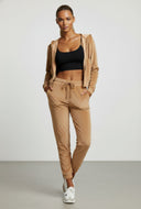 Velour Zip Crop Hooded Sweatshirt