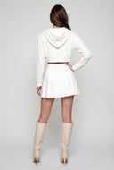 Ribbed Cropped Pullover Hoodie