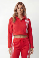 Keziah Cropped Fleece Quarter Zip Sweatshirt