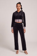 Velour Crop Zip Hoodie
