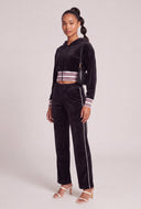 Velour Crop Zip Hoodie