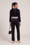 Velour Crop Zip Hoodie